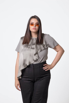 T-SHIRT WITH SATIN FRILL