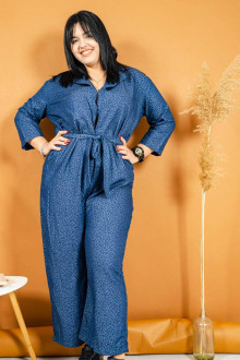 DENIM JACQUARD JUMPSUIT