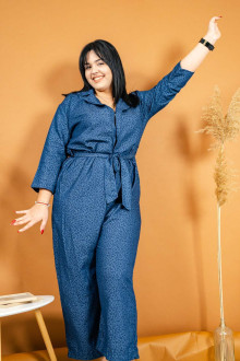 DENIM JACQUARD JUMPSUIT