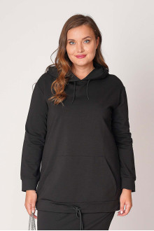 Cotton sweatshirt and skirt set in black