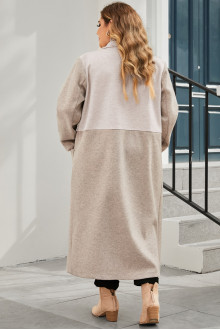 Long beige plus size coat