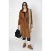 Suede trench coat in brown