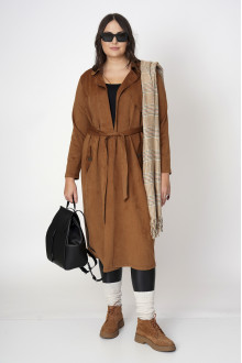 Suede trench coat in brown