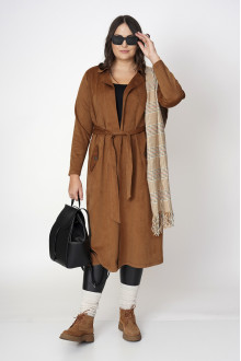 Suede trench coat in brown