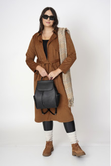 Suede trench coat in brown