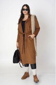 Suede trench coat in brown