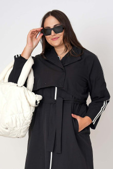 Modern two-piece long blazer jacket in black