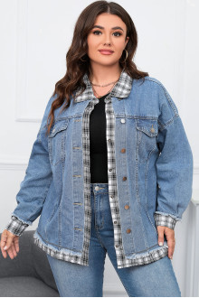 Maxi denim plus size with checkered edge