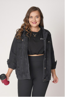 Anthracite plus size loose denim jacket