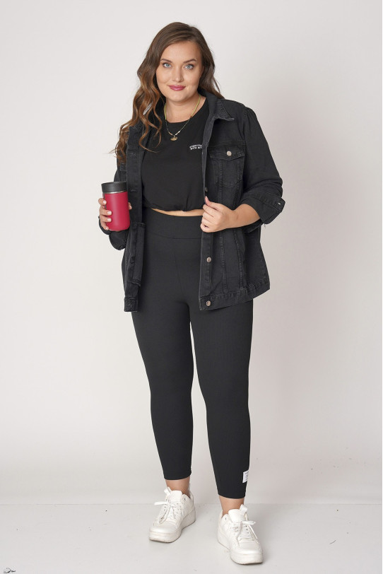 Anthracite plus size loose denim jacket