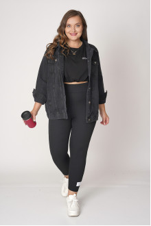 Anthracite plus size loose denim jacket