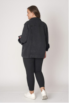 Anthracite plus size loose denim jacket