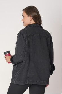 Anthracite plus size loose denim jacket