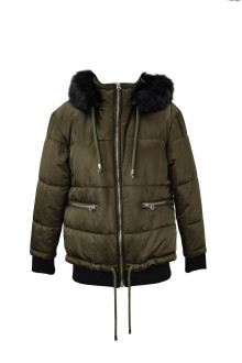 PADDED JACKET WITH FUR TRIM