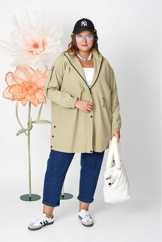 Modern khaki lined parka