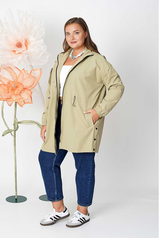 Modern khaki lined parka