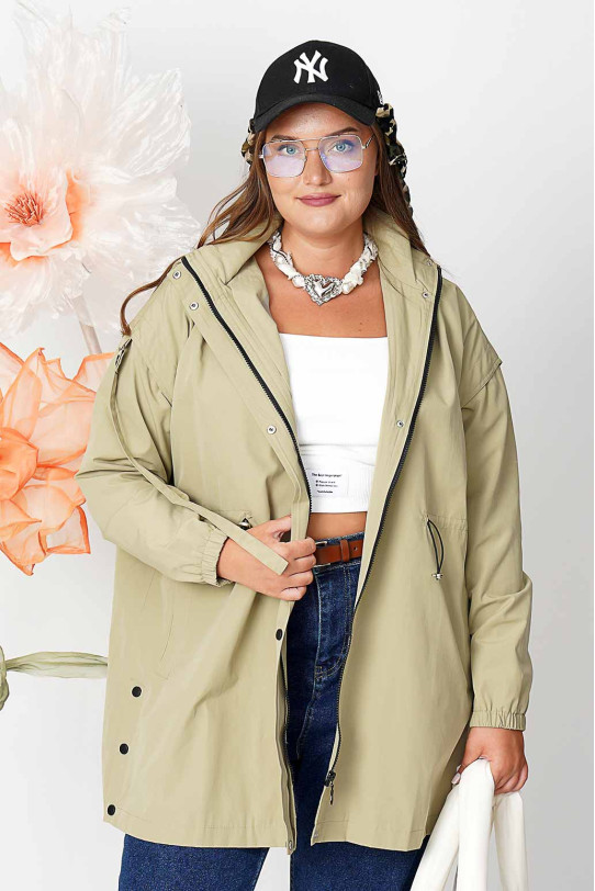 Modern khaki lined parka