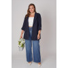 Elegant dark blue plus size blazer