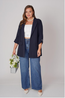 Elegant dark blue plus size blazer