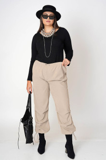 Beige parachute pants