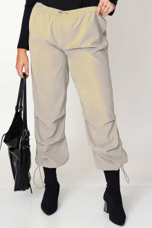 Beige parachute pants