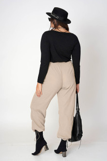 Beige parachute pants