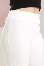Текстурирани памучни макси панталони с ластична талия в бяло