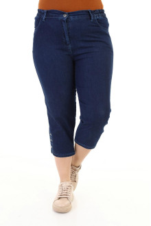 Dark maxi jeans with elastic and eyelets