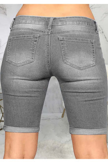 Gray Ripped Cropped Plus size Jeans