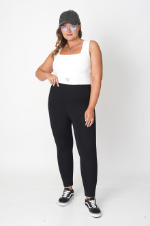 Black cotton opaque leggings