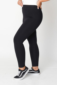 Black cotton opaque leggings