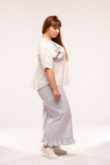 WIDE LEG TROUSER IN STRIPE