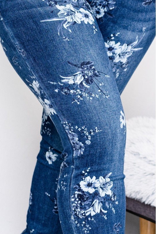 Maxi Skinny jeans with floral print