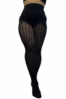 Plus size Knitted tights with geometric and floral patterns