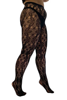 Plus size Large Daisy Floral Net Tights