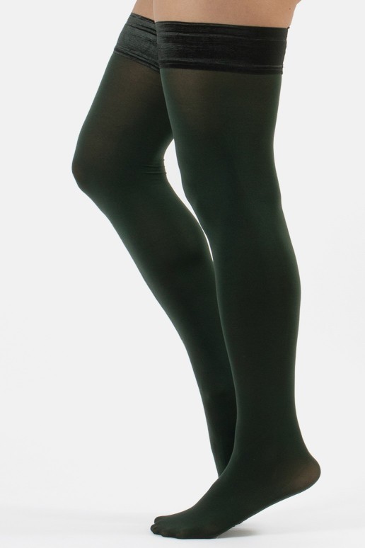 60 DEN Opaque Maxi Silicone Socks in forest green
