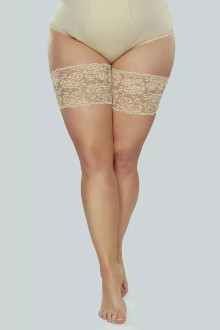 Lace thigh straps against rubbing in beige