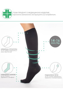 Socks with MEDIUM COMPRESSION - 100 DEN, black, pack of 3 pcs.