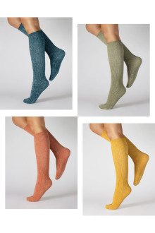 SHINY RUPPED SOCKS - 60 DEN, pack of 4 pcs.