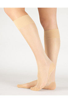 KNEE-HIGH SOCKS WITH MICROFIBRE MASSAGE SOLE - 20 DEN, biege, pack of 6 pcs.