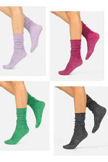 SHINY RUPPED SOCKS - 60 DEN, pack of 4 pcs.