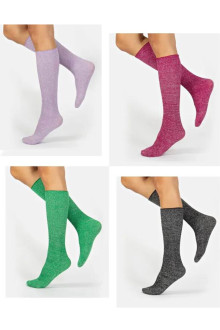 SHINY RUPPED SOCKS - 60 DEN, pack of 4 pcs.