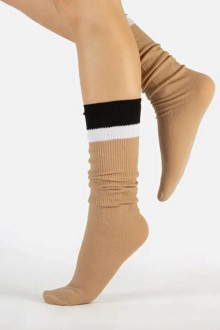 Vintage Beige Ribbed Socks 4 Pack