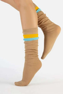 Vintage Beige Ribbed Socks 4 Pack