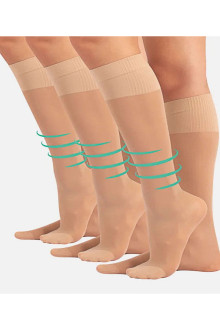 Socks with COMPRESSION - 40 DEN, beige, pack of 3 pcs.