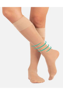 Socks with COMPRESSION - 40 DEN, beige, pack of 3 pcs.