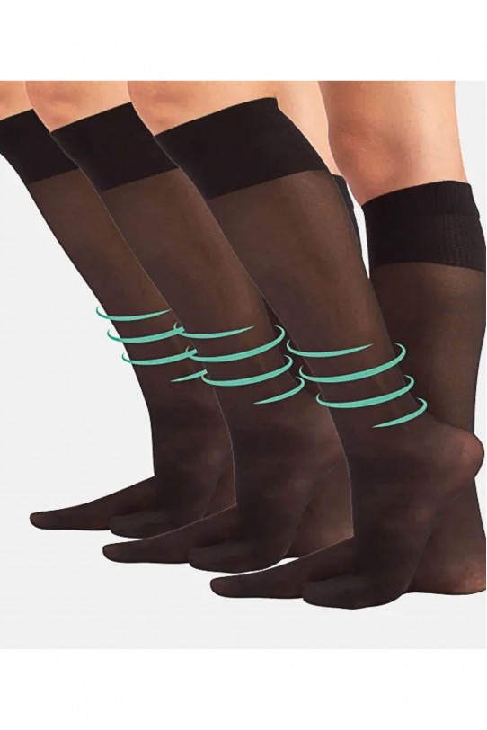 Socks with COMPRESSION - 40 DEN, black, pack of 3 pcs.