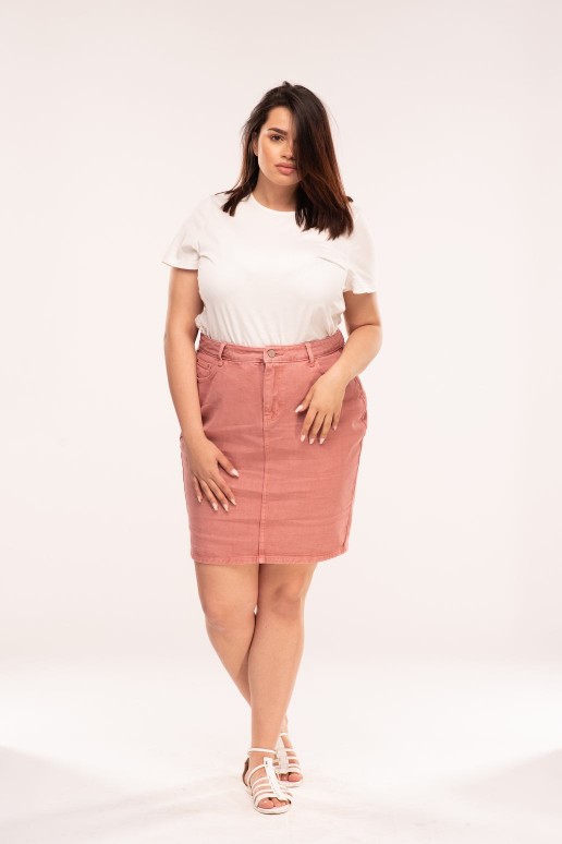 PENCIL SKIRT IN ROSE WASH