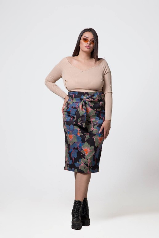 PENCIL SKIRT IN IVY FLORAL