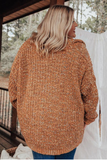 Warm plus size cardigan in earth tones